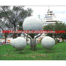 modern outdoor stainless steel sculpture